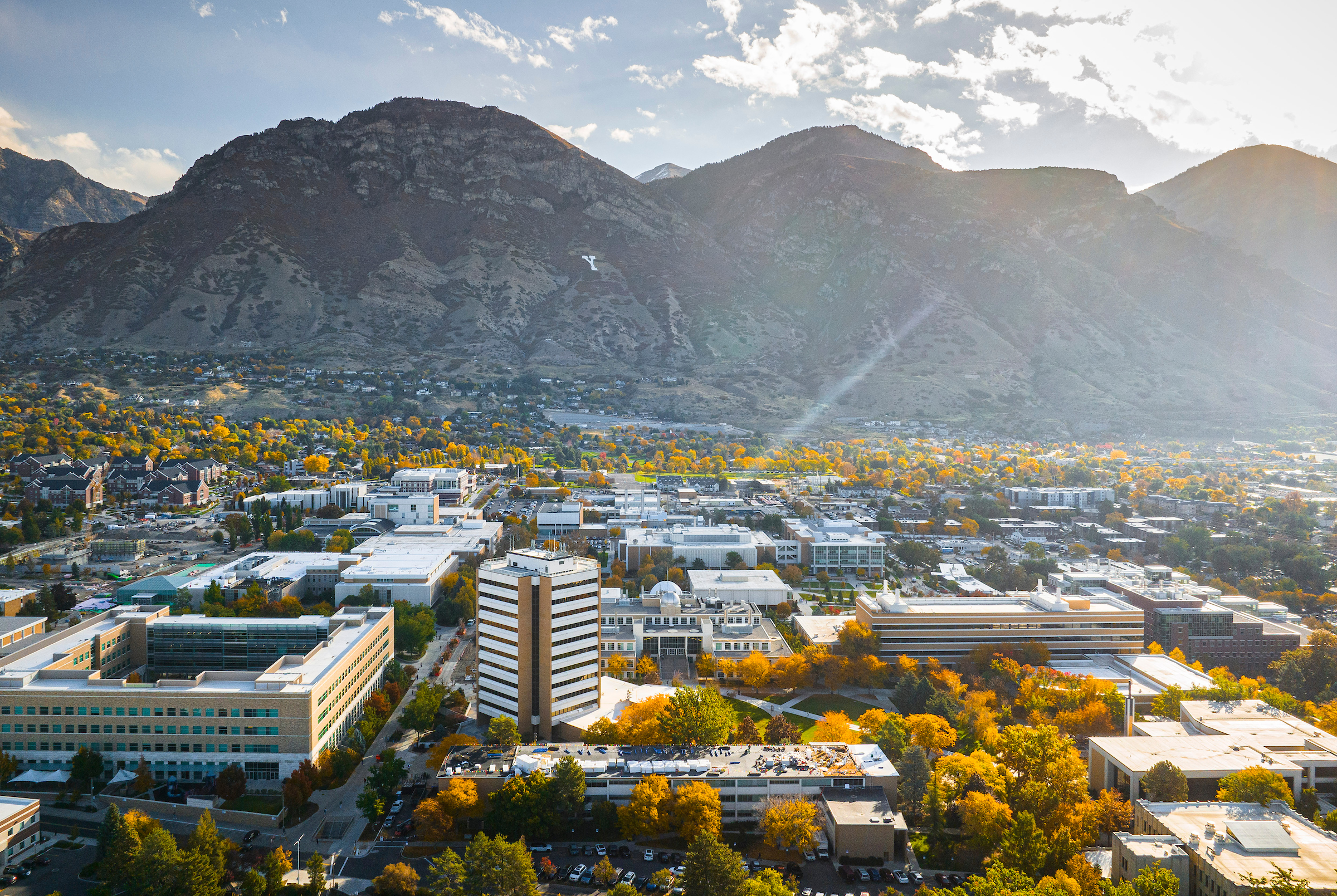 BYU campus beneath Y Mountain